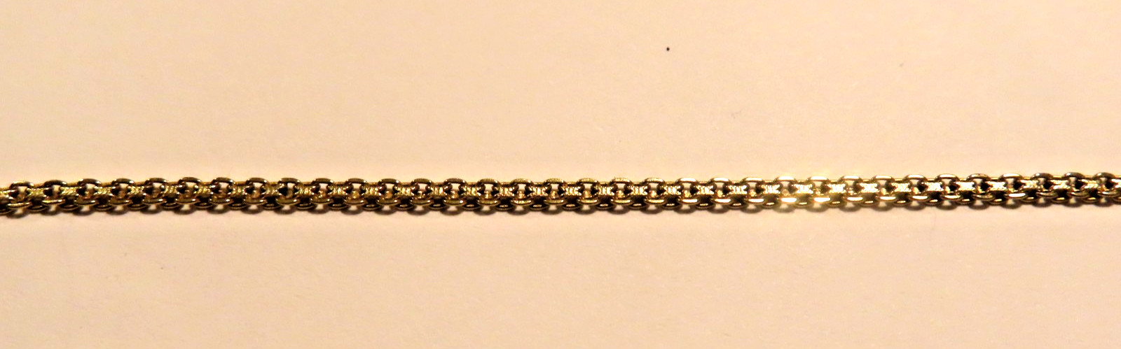 REAL solid 18K 750 Yellow Gold fancy flat links chain 20.5″ long woman ITALY