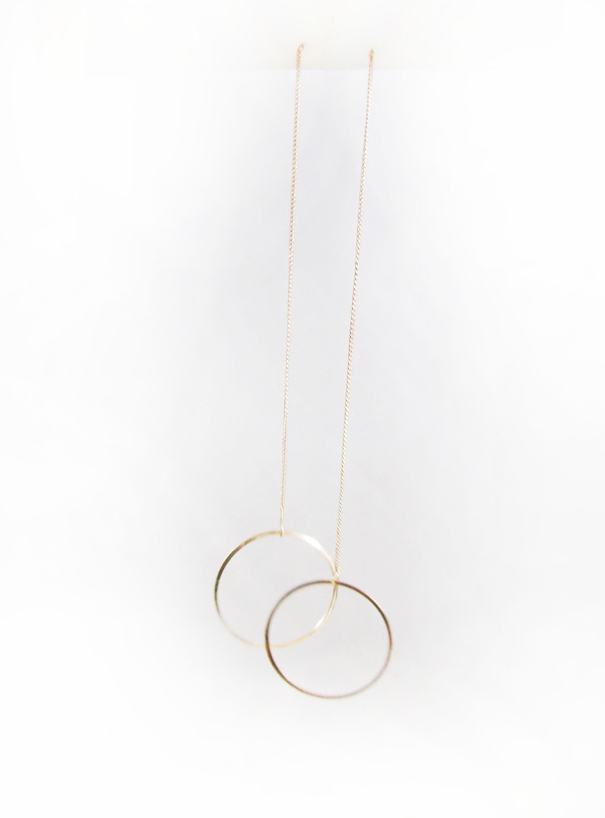 Neat Gold Plate Halo Pull Through Threader Dangle Earrings
