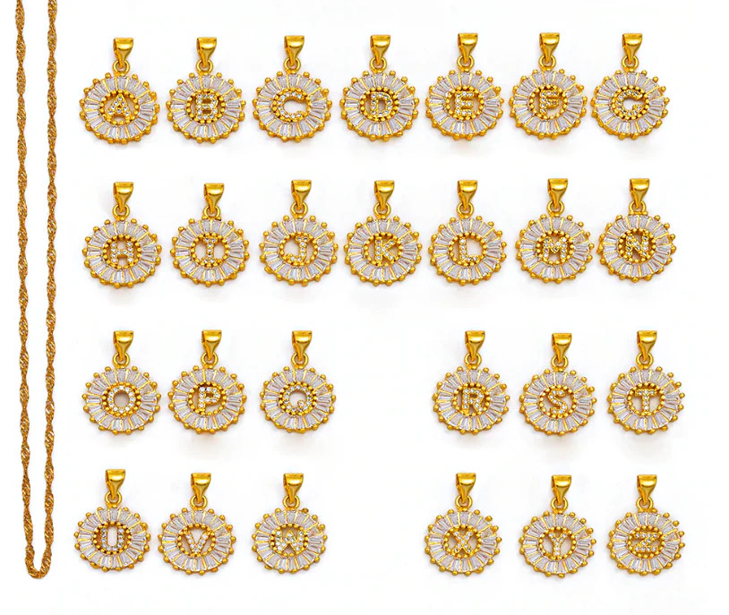 Initial Round Pendant Necklace