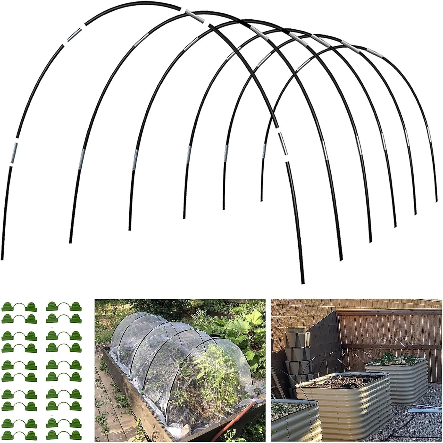 Mini Greenhouse Kit: 6 Sets of 7FT Rust-Proof Hoops for Optimal Plant Growth