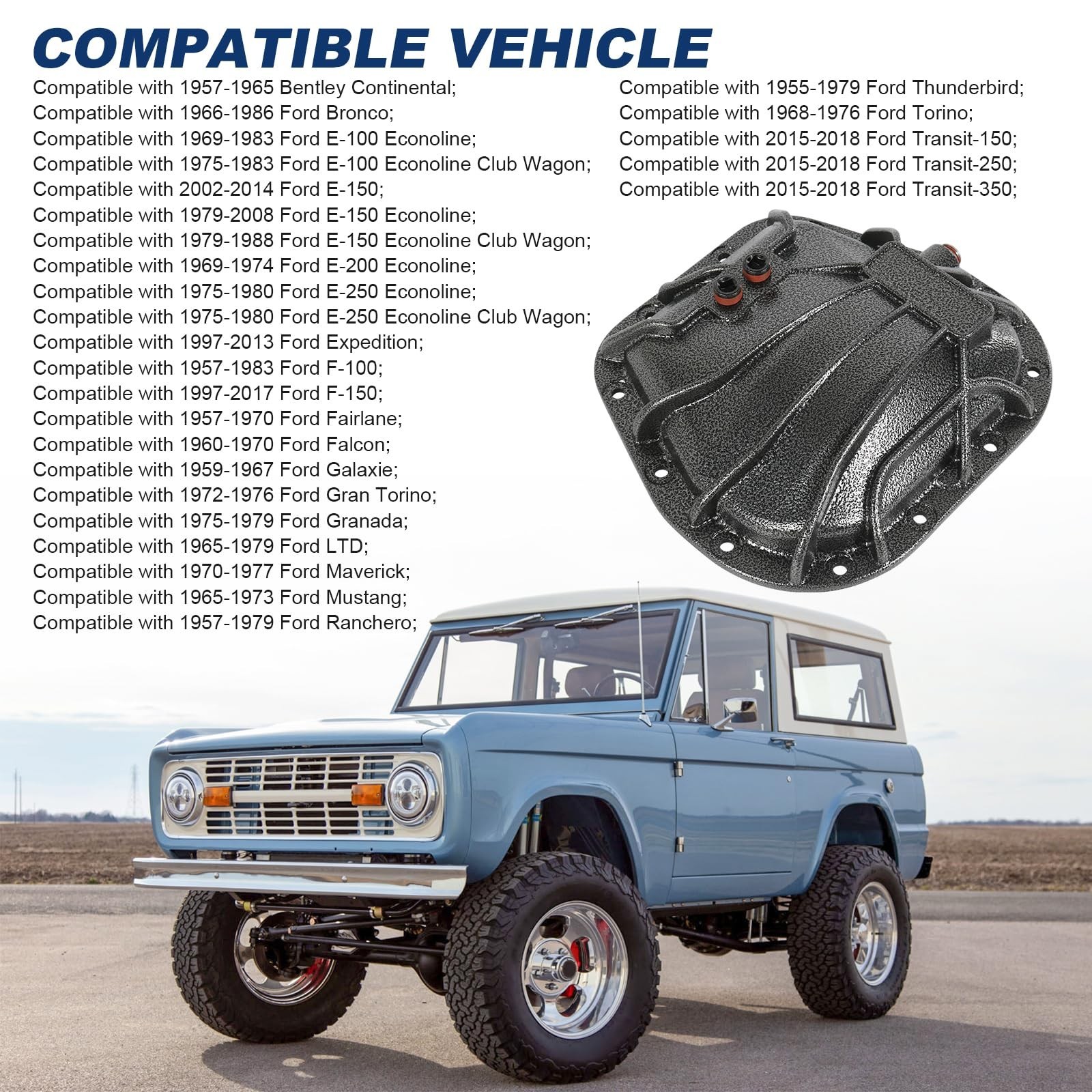 9.75 Differential Cover Compatible with Ford Lincoln Rear Diff Cover & Hardwa…