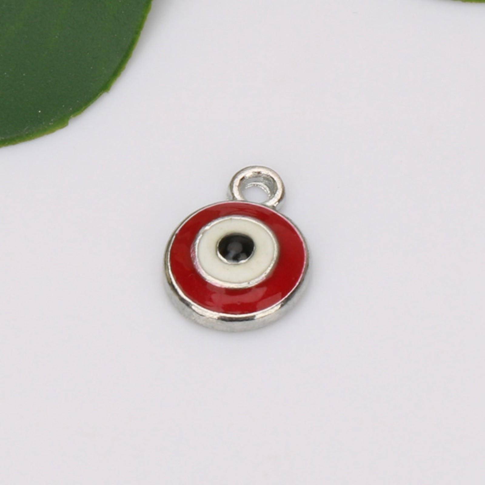 Craft DIY 10mm Evil Eye Charms – Alloy Enamel Red & Blue Protection Pendants