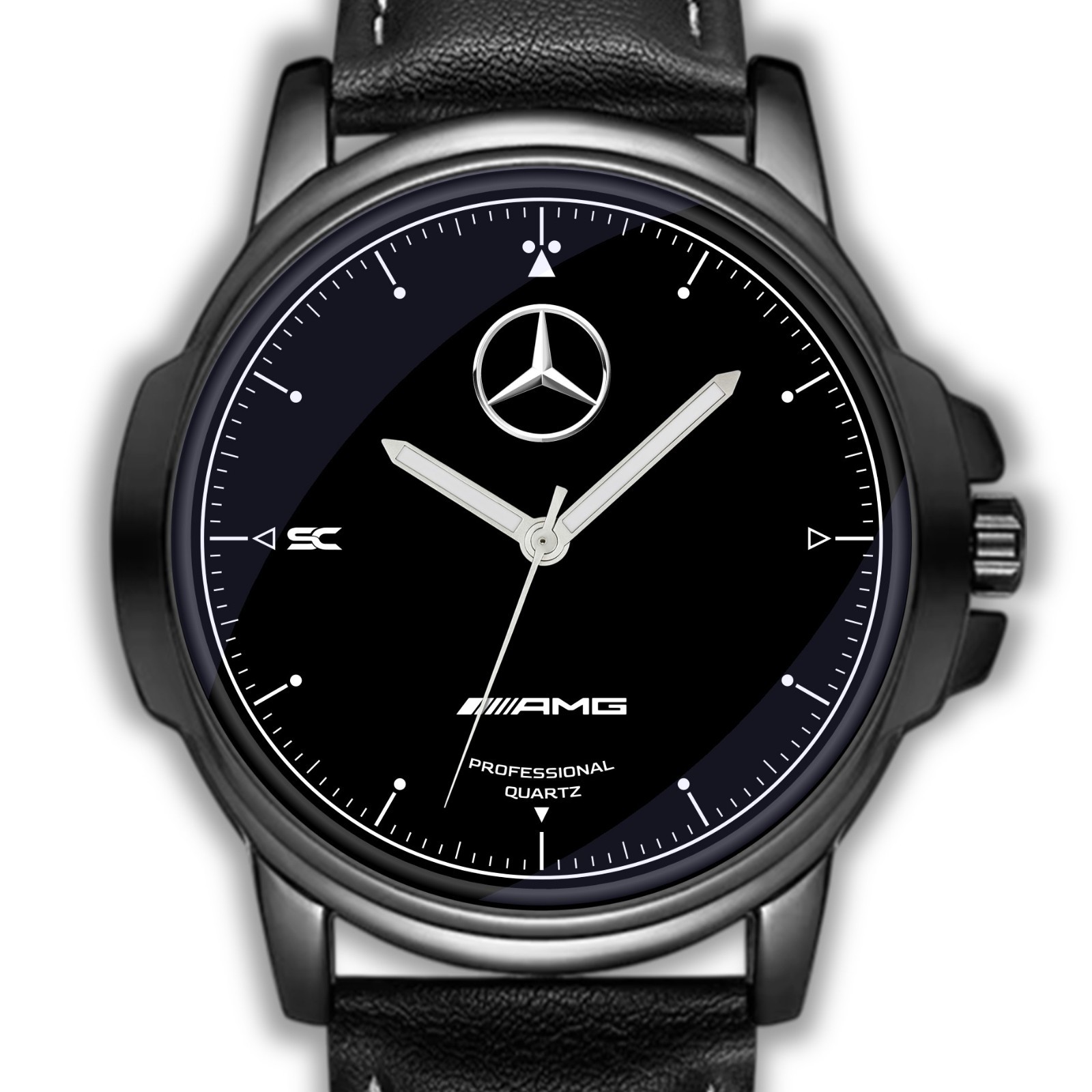 Wristwatch Quartz Fan Art Mercedes Benz Sport AMG Professional Black