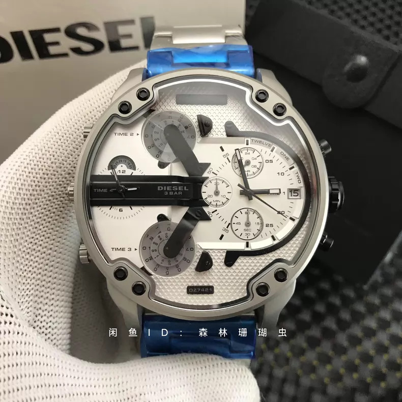 Diesel DZ7421 Mr.Daddy 2.0 Silver Stainless Steel Chronograph for Men –