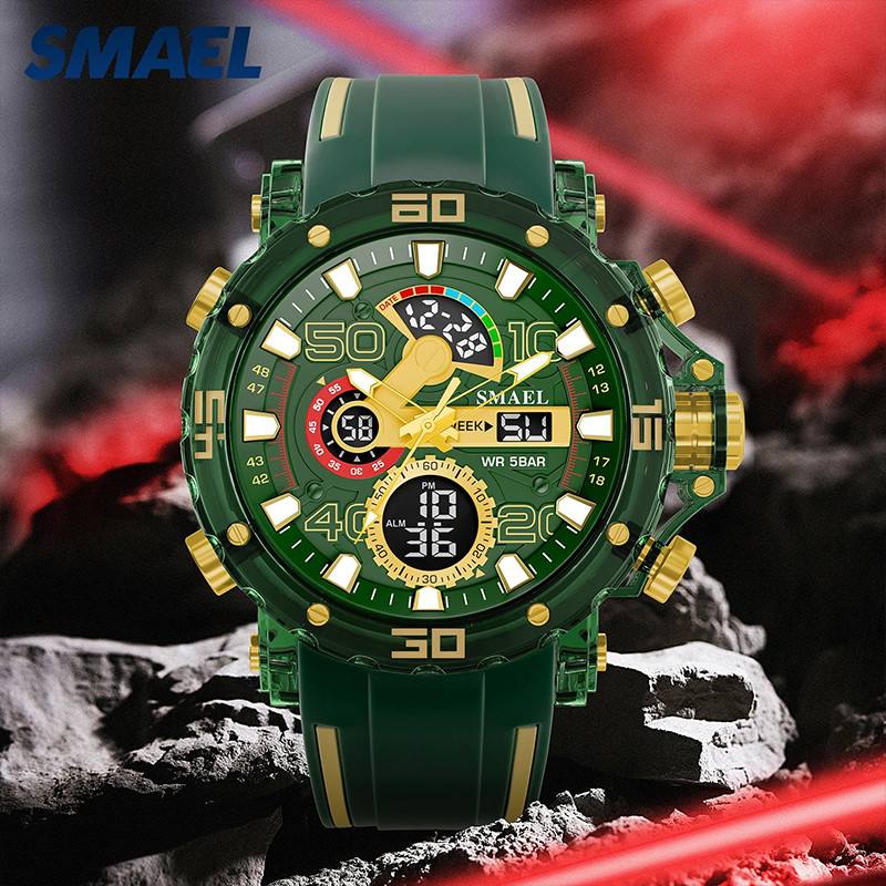 SMAEL 8136 Men’s Military Watch 50M Waterproof LED Chronograph Alarm Stopwatch