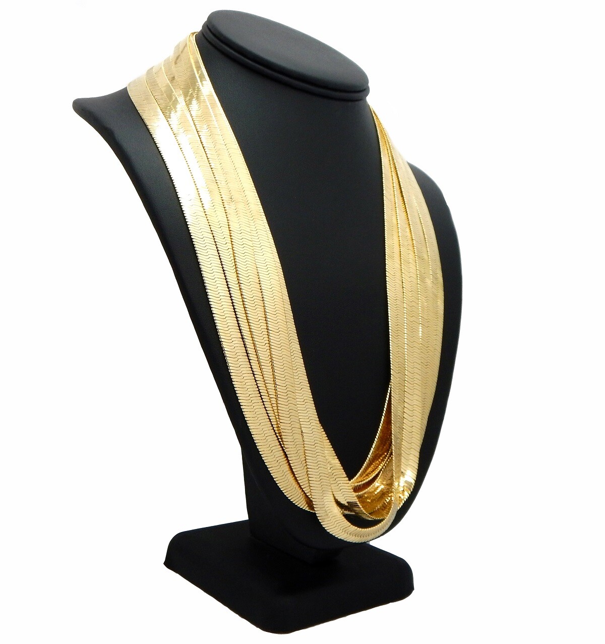 Herringbone Chain Necklace 6 Pieces 11mm 20″ 24″ 30″ Gold Finish Wholesale Lots