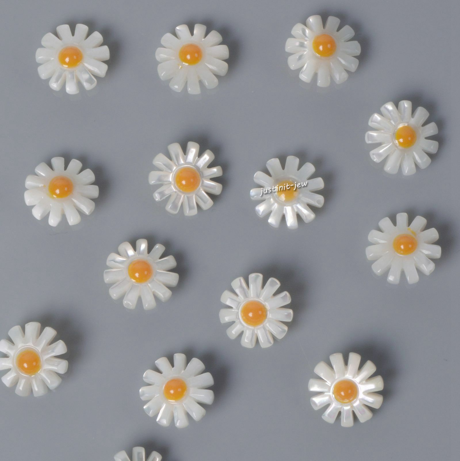 12mm Side drilled Small hand Carved gemstone flower jewelry making DIY beads