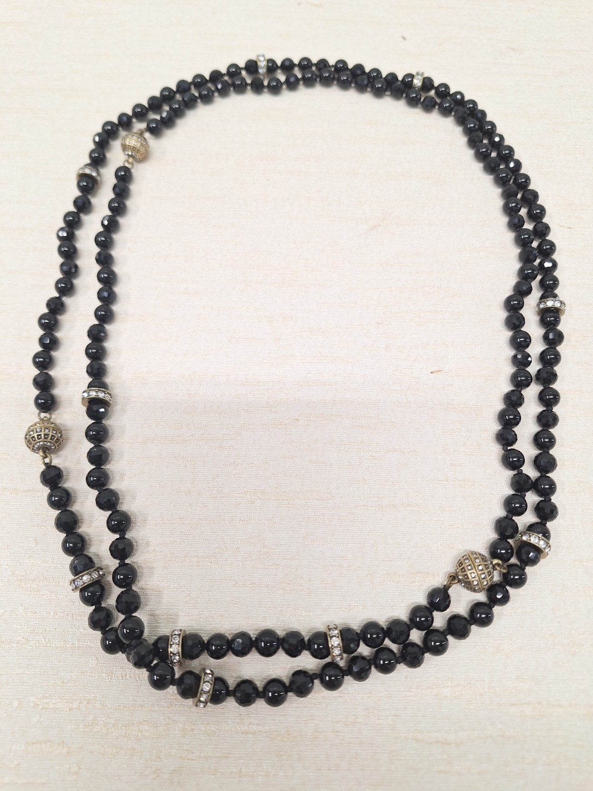 Black Crystal Beaded Necklaces & Bracelet Set Magnetic Clasps Timeless Versatile