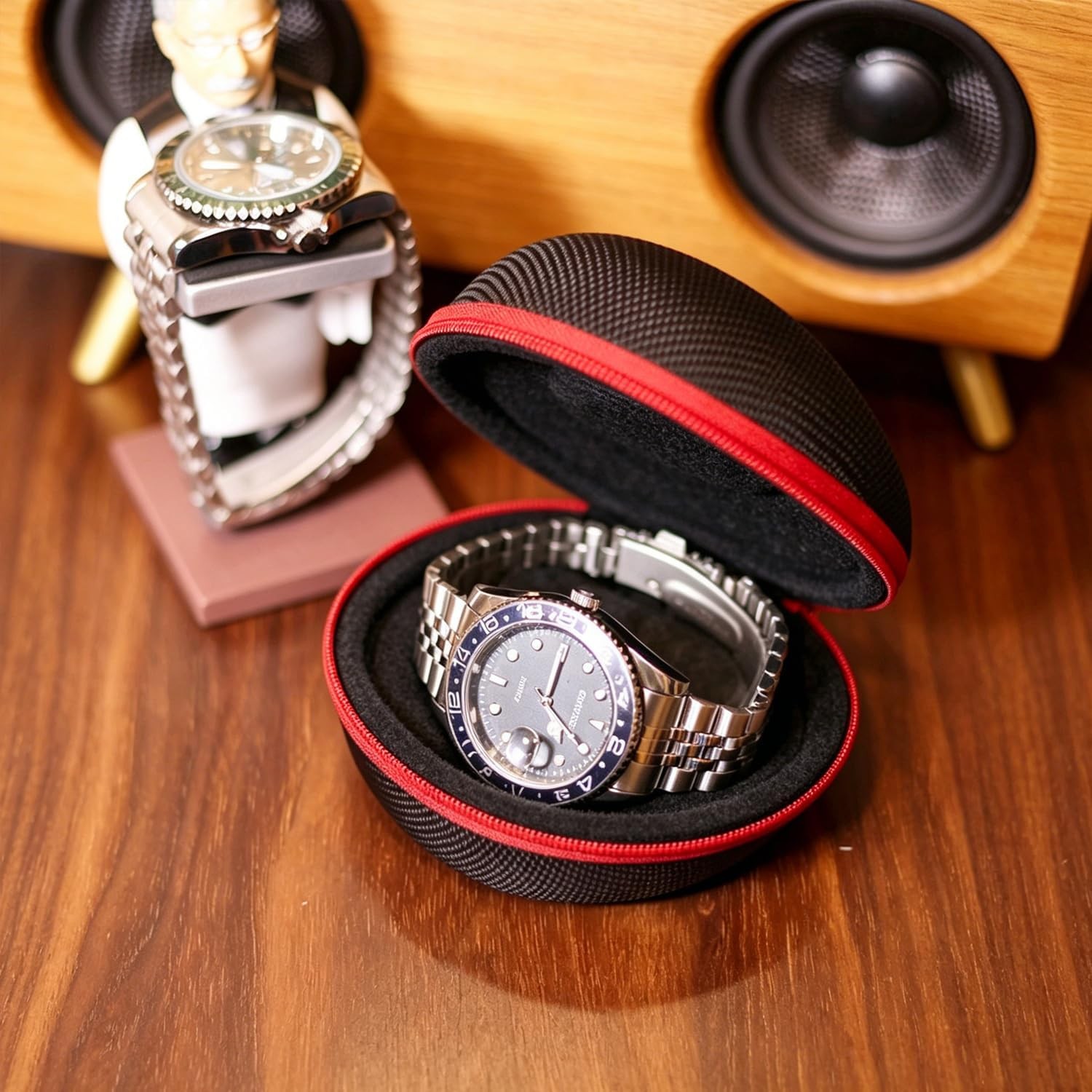 2Pack Travel Watch Case Organizer EVA Zipper Storage Box Fits Watches up to 50mm