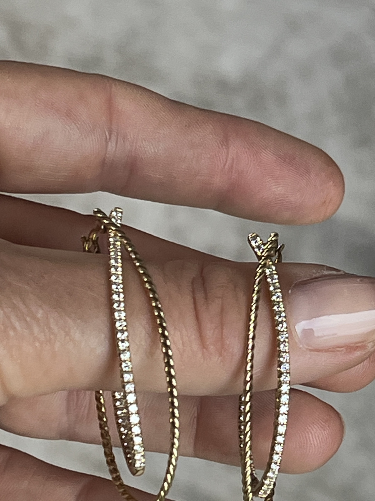 Gabriel & co twisted diamond hoop oval earrings
