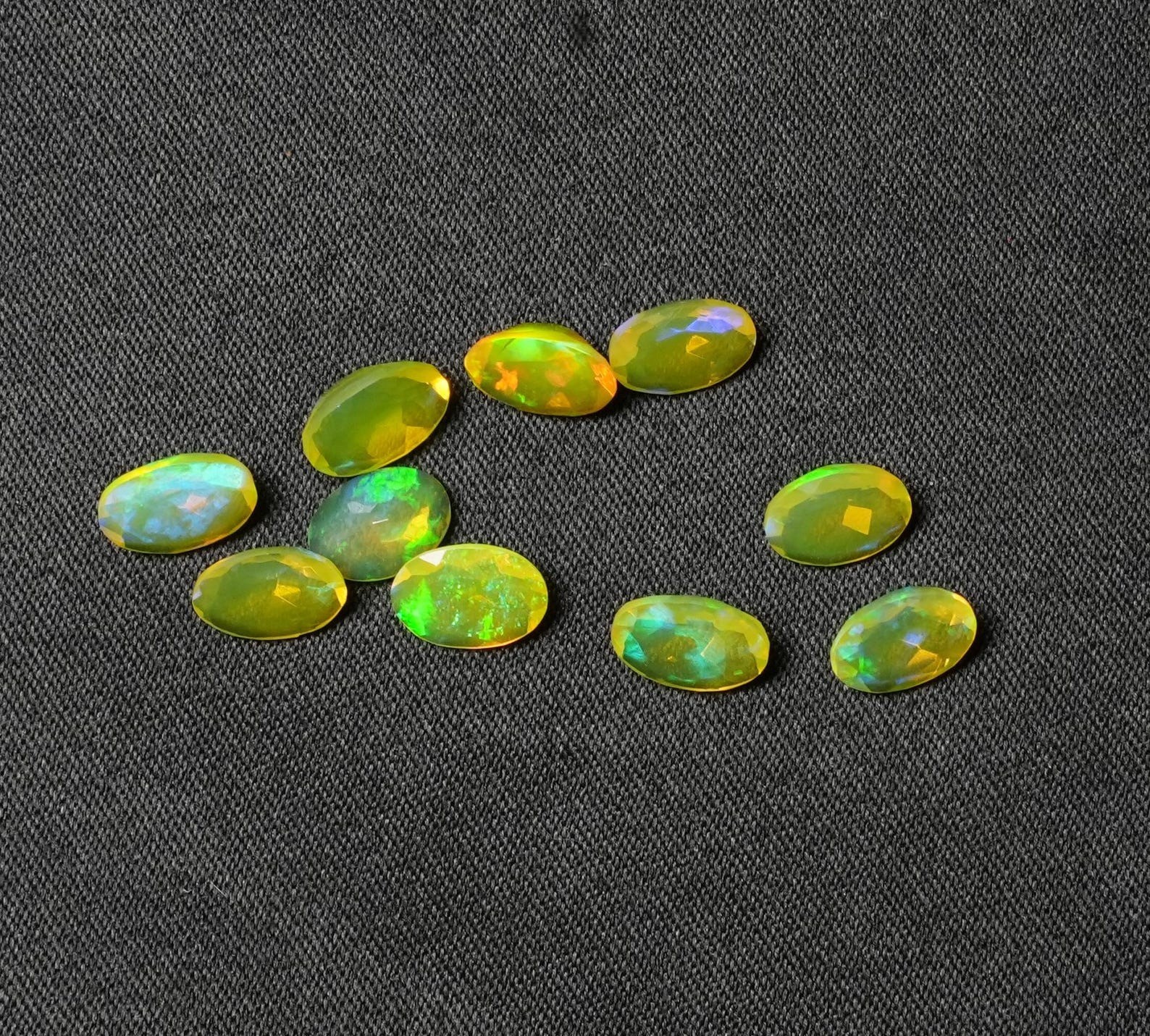 Natural Yellow Ethopian Opal Oval Faceted Cut 3x5mm To 8x10mm Loose Gemstone