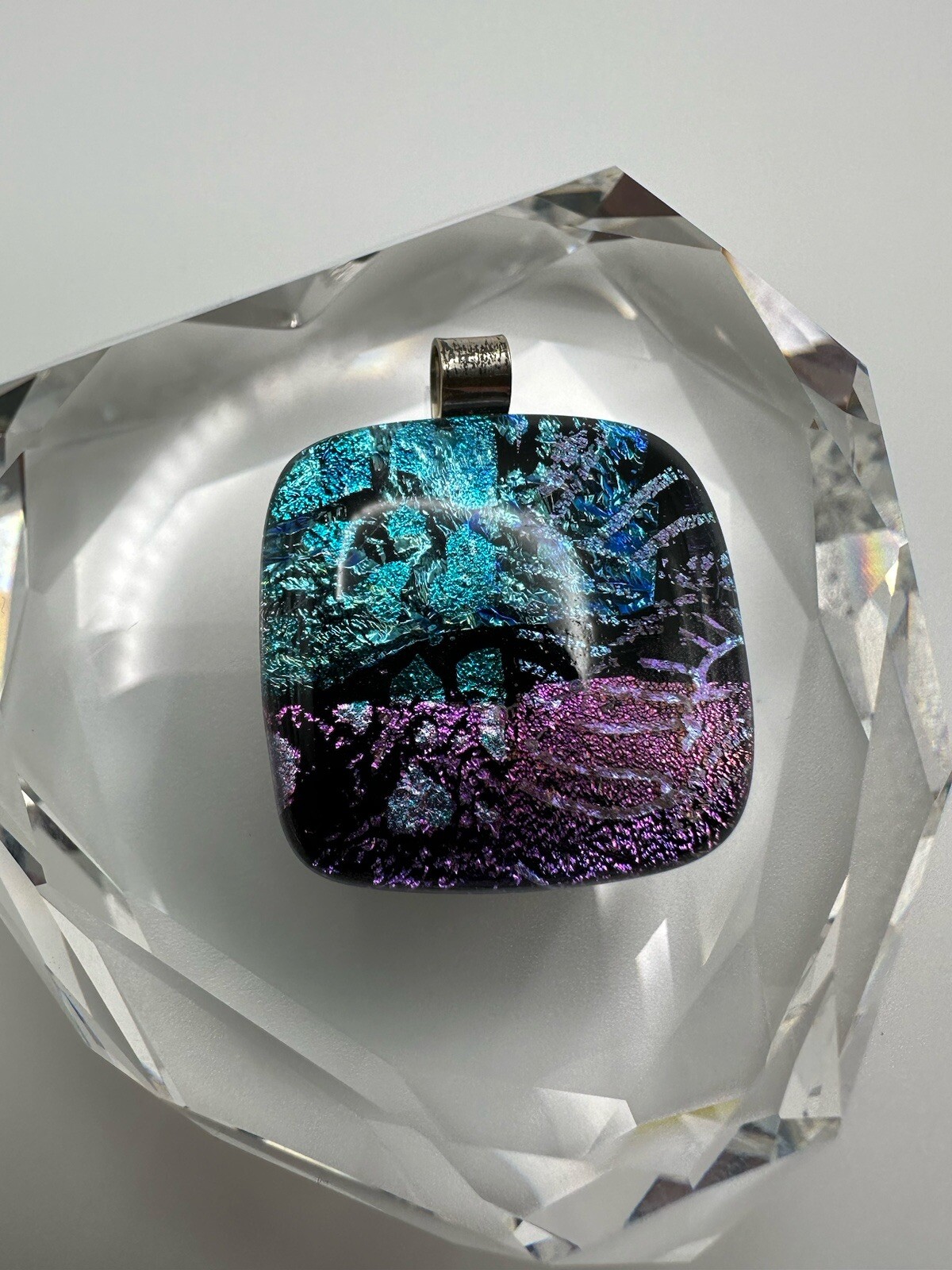 Vintage 3.6cm Murano Foil Glass Necklace Pendant JB13