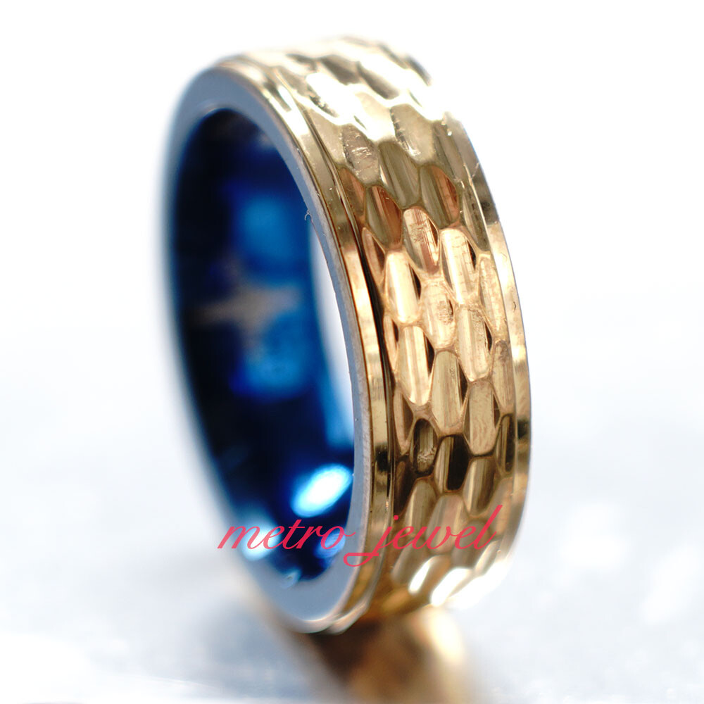 JXC Men’s Thick Tungsten Carbide Gold Plated Ring For Men Size 7 8 9 10 11 12-15