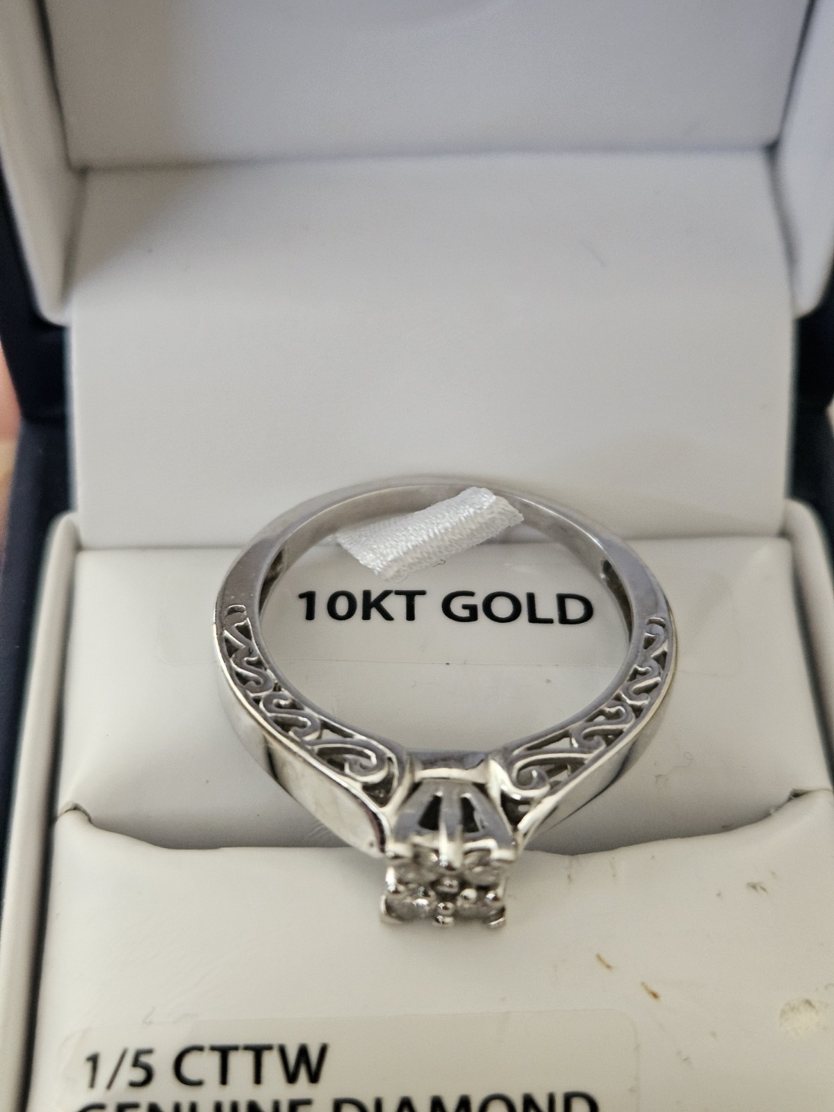 KEEPSAKE WHITE GOLD & 0.2 CARAT DIAMOND ENGAGEMET RING SIZE 8.25