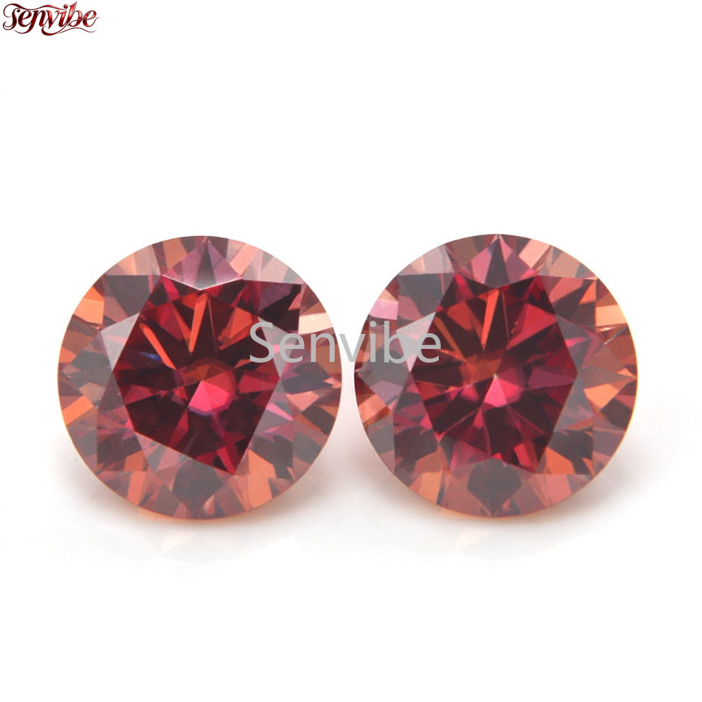 0.1~4ct VVS1 Watermelon Red Round Cut Moissanite Loose Gemstone Jewelry making
