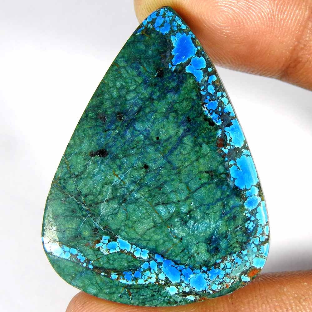 73.70ts100%Natural American Turquoise Pear Cabochon Loose Gemstone