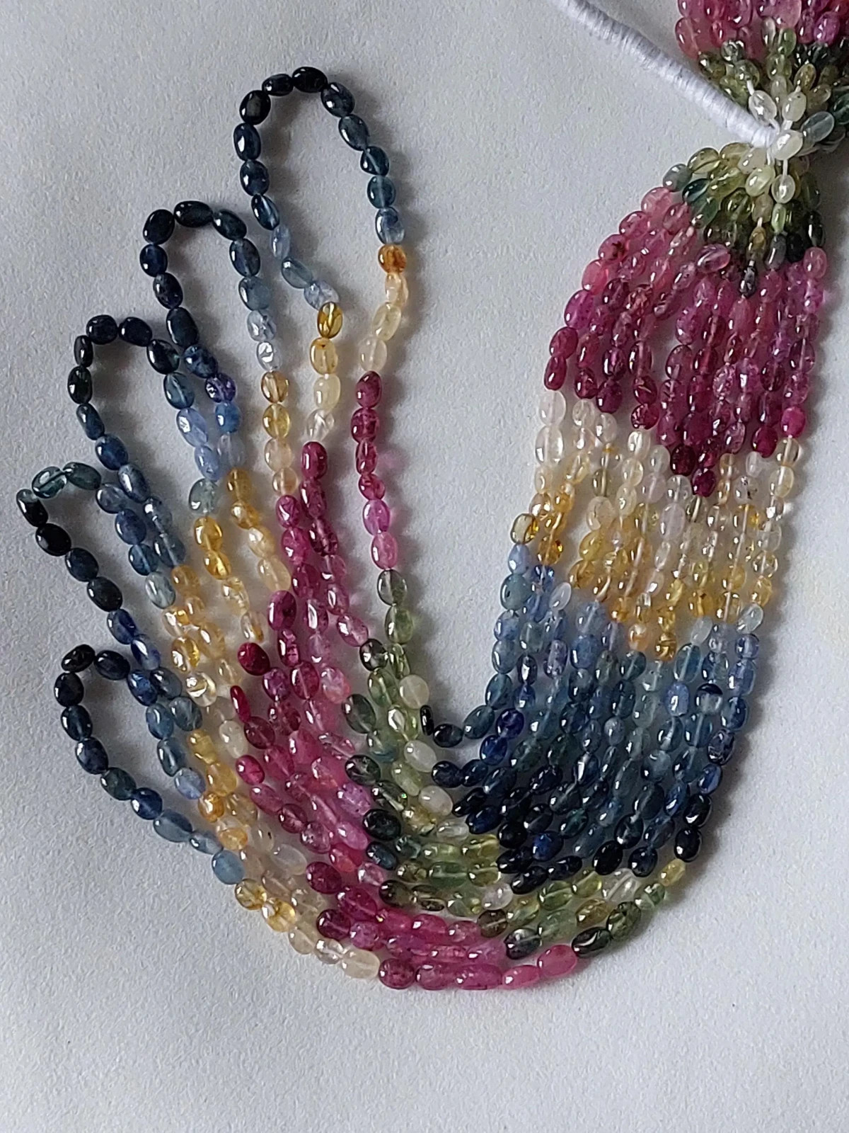 17″ Strand, 4×5 to 4×6 Mm Untreated Multi Precious Smooth Oval Beads/RJS-638