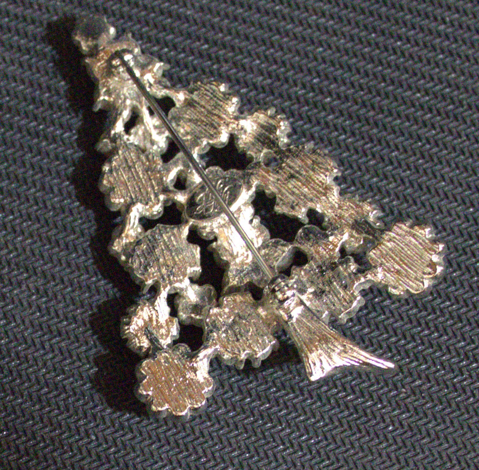 Kirks Folly Silver “Flora Danicia” Crystal Christmas Tree Pin/Brooch