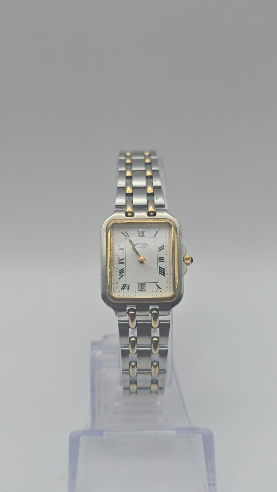 Rotary Tank Quartz Date Dress Watch Vintage 4980 roman numerals