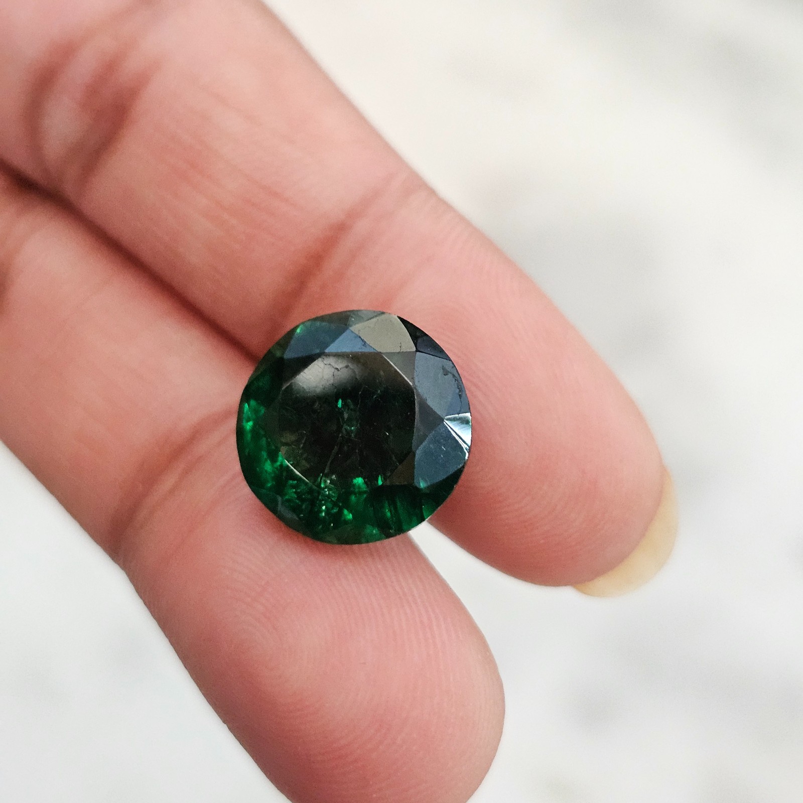 2PCS 10.15 to 10.15Ct Colombian Green Emerald Round Cut Loose Gemstone AAA