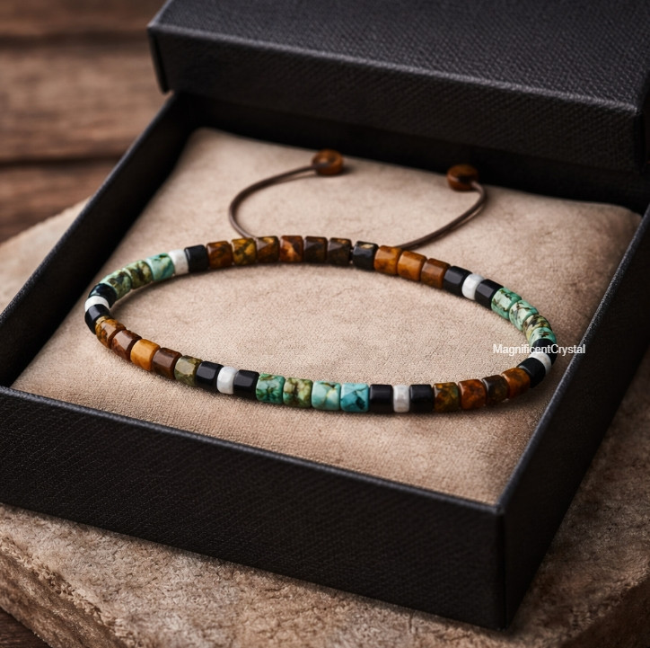African Turquoise Tiger Eye Bracelet Growth Strength Reiki Healing Crystal Gift