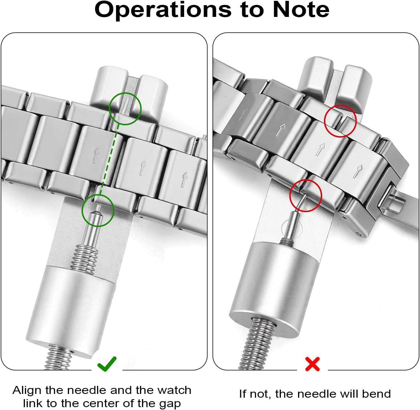 Solid Watch Link Removal Kit, Tools to Adjust and Remove Bracelets，Watch Strap S
