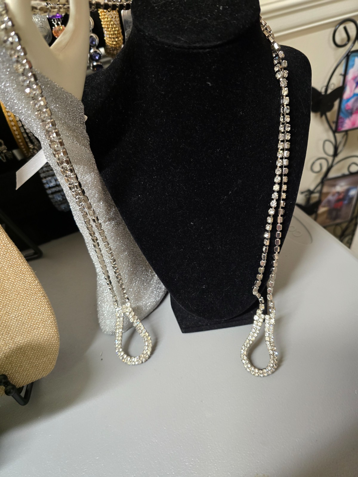 KENNETH JAY LANE DOUBLE CHAIN, DOUBLE LOOP SAUTOIR NECKLACE