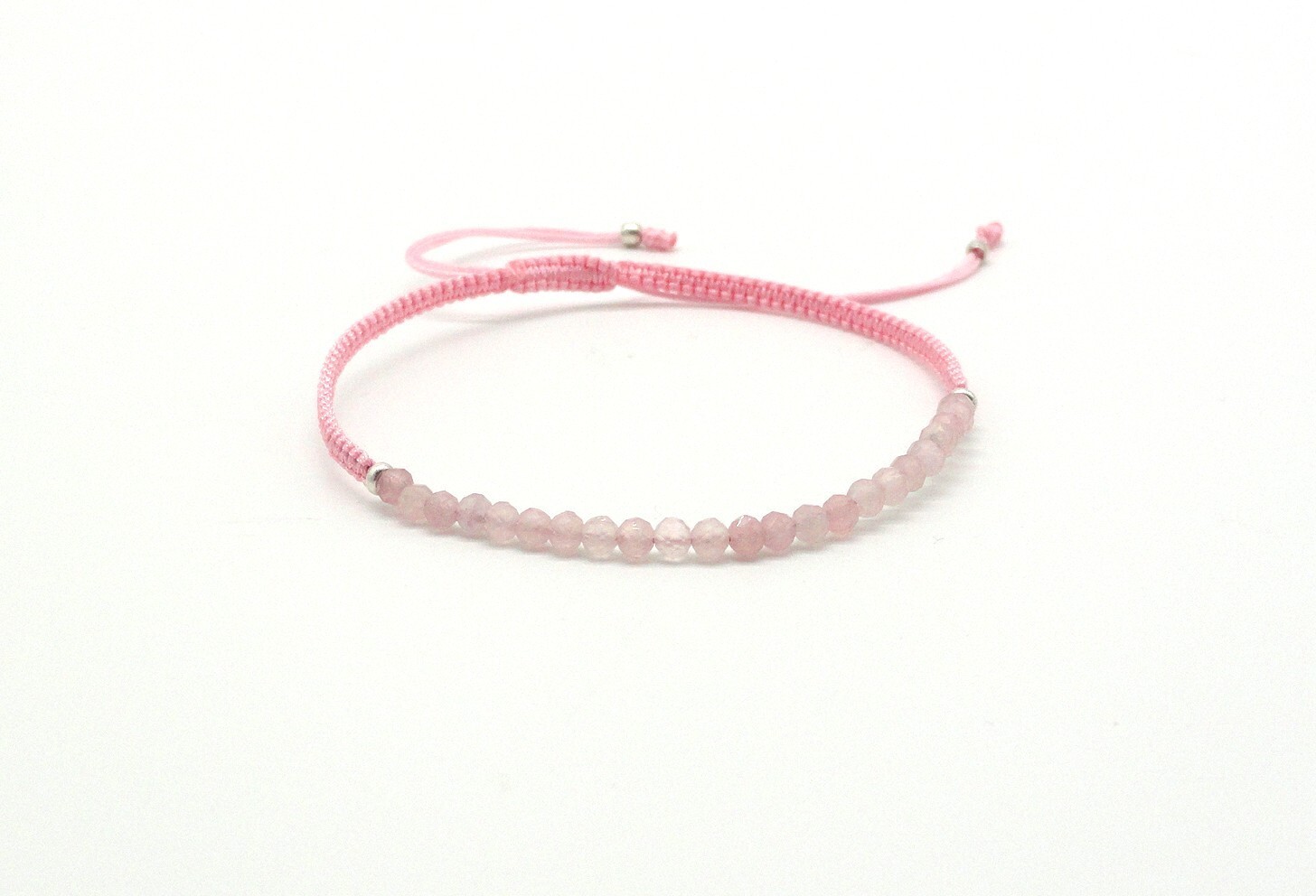 Gemstone Bracelet with Rose Quartz, Handmade