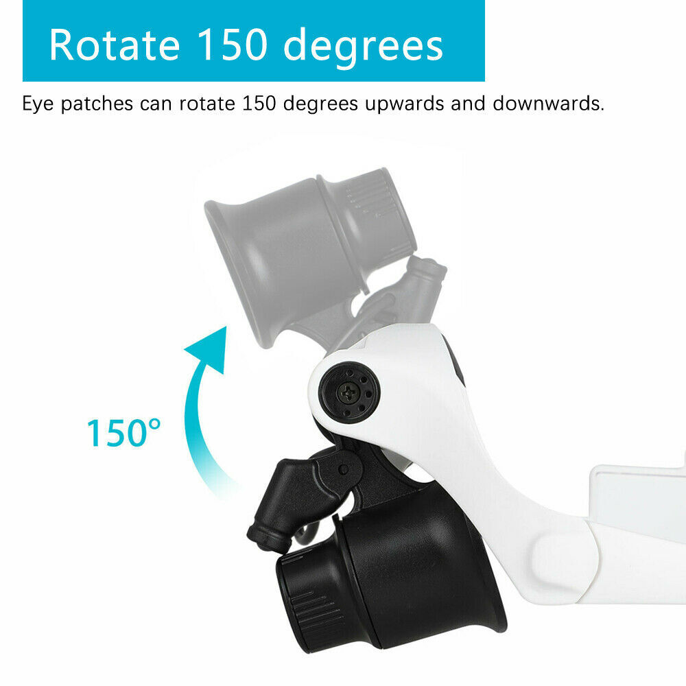 LED Headband Magnifier Headset Glass Loupe Head Lamp Light Jeweler Magnifying US