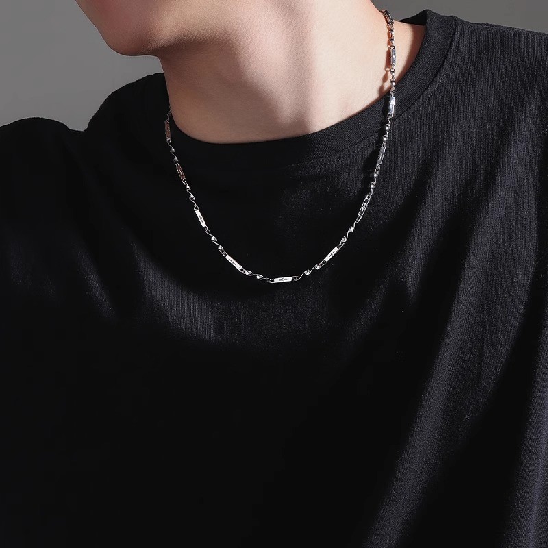 Stainless Thin Rectangle Link Chain Necklace 4Sizes Unisex Layering Cord Jewelry