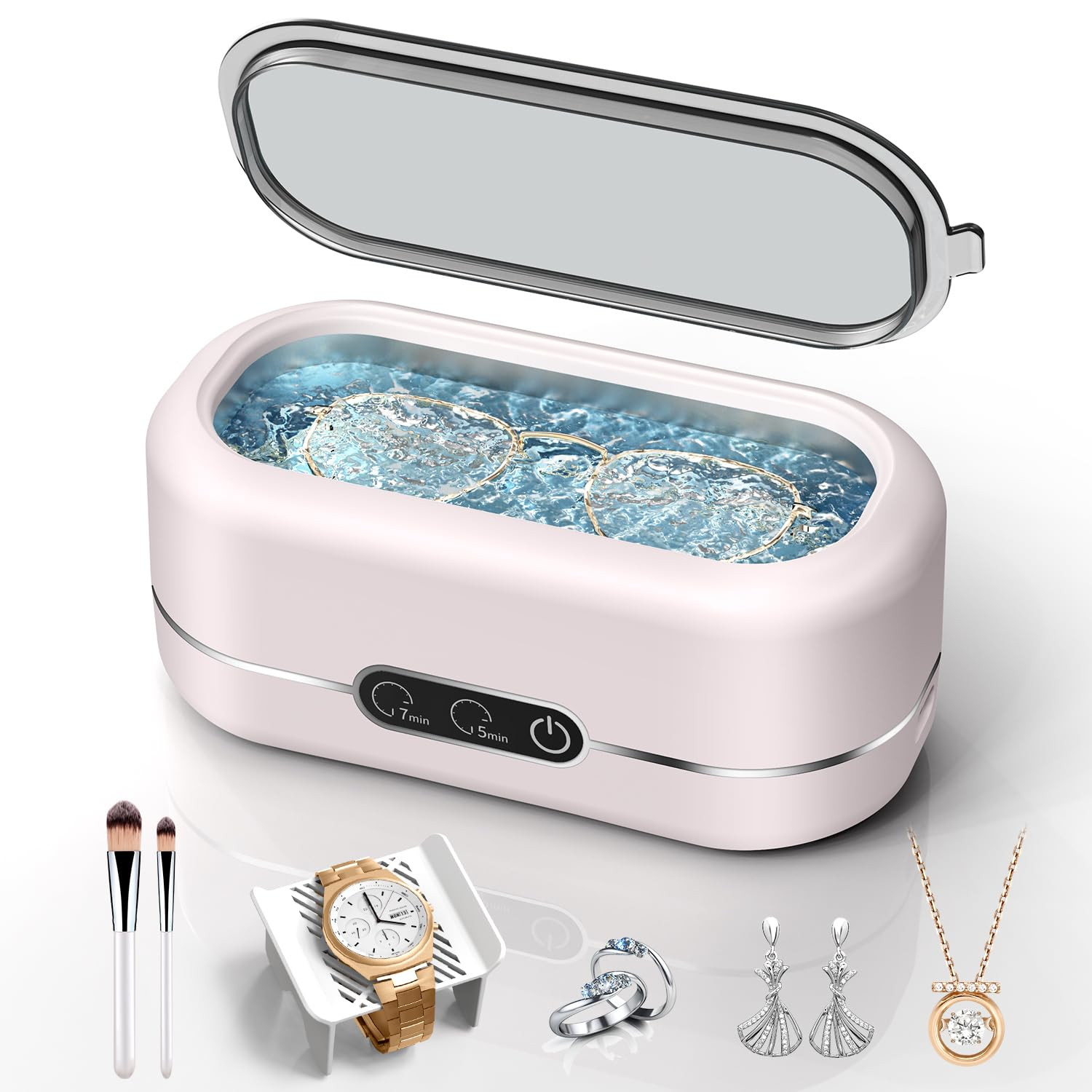 Jewelry Cleaner Ultrasonic Machine, Upgraded 48Khz Ultrasonic Cleaner with 304 S