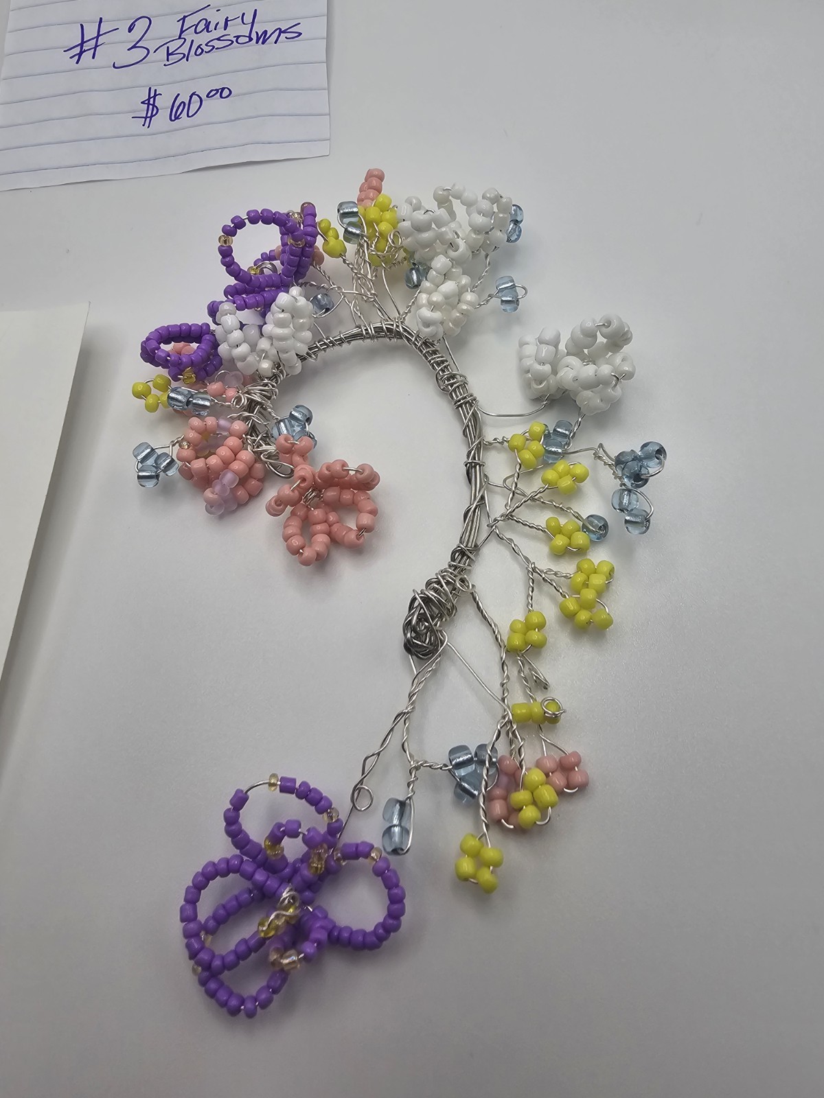 Handcrafted Multicolor Beaded Flower Wrap Earring With Matching Earing