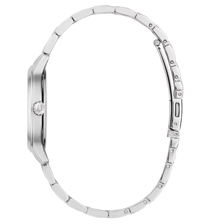 BULOVA CLASSIC 96P235 NAVY DIAL SILVER BRACELET QUARTZ 32MM WOMENS WATCH