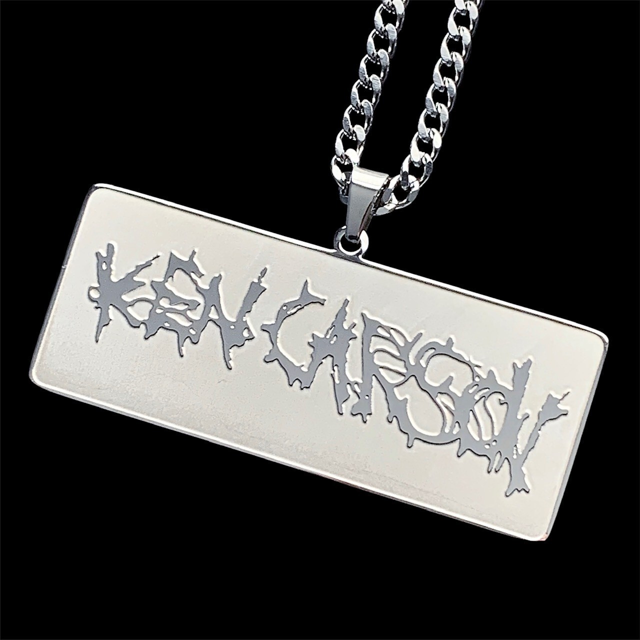 Ken Carson Necklace! Etched Stainless Steel Pendant + Steel Chain Opium Carti