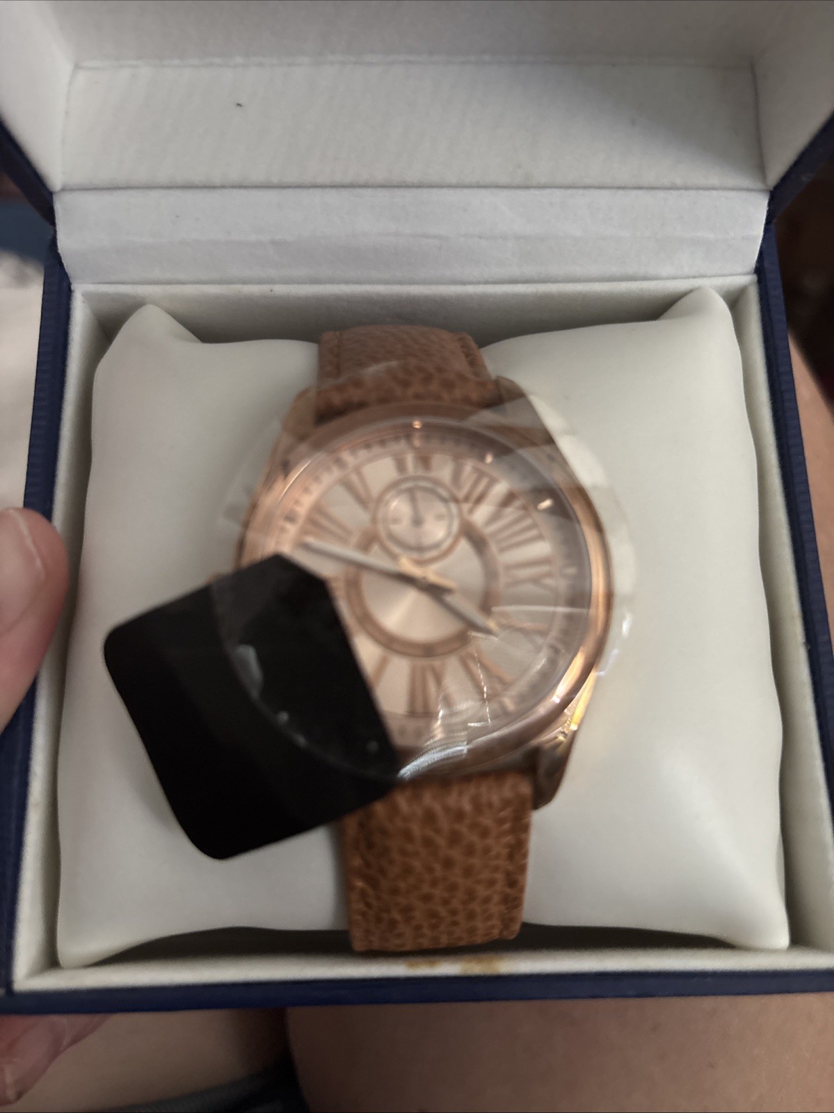 Pebble Embossed Cowhide Leather Bronze Stainless Steel Back Bronze Italia Watch