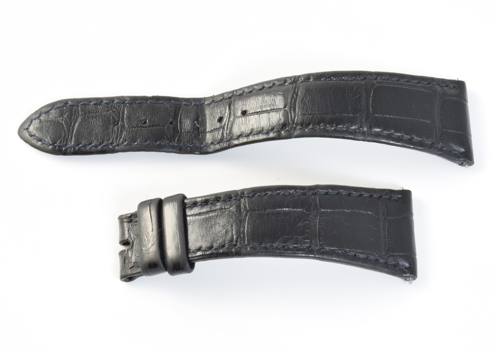 Authentic Patek Philippe Black Alligator Mens 22mm to 16mm Wide Watch Strap