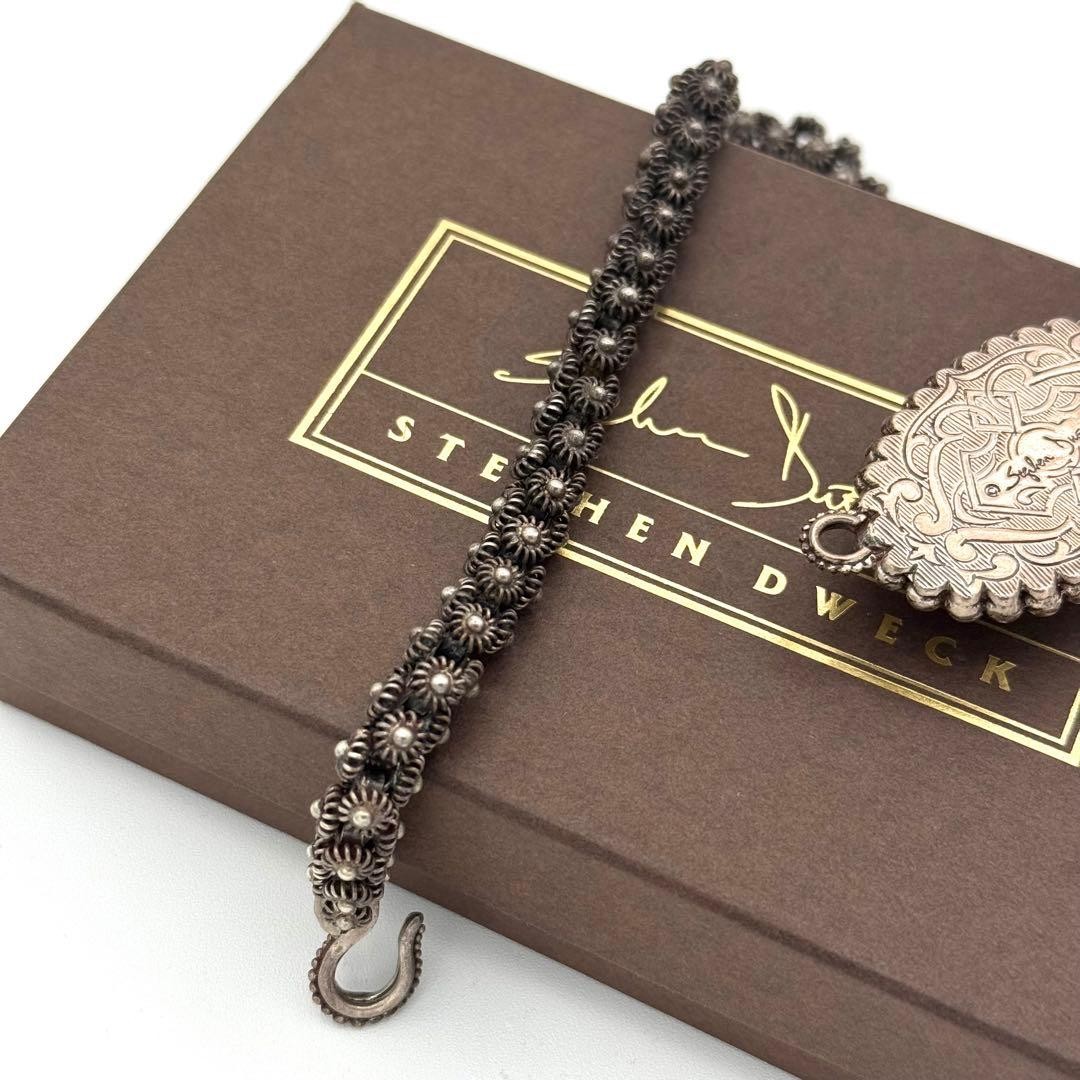 STEPHEN DWECK Sterling Silver 925 Pearl Flower Necklace 36cm Vintage w/Box Used