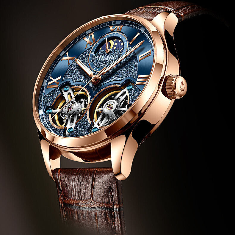 AILANG Men’s Mechanical Watch Moon Phases Waterproof Tourbillon Wristwatches