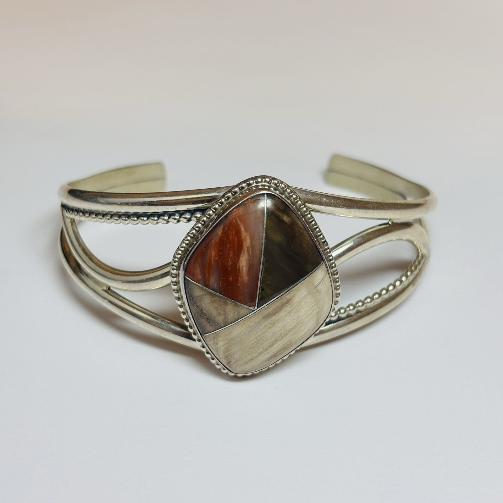 Jay King DTR Sterling Silver Agate Cuff Bracelet 6.75 in – .83