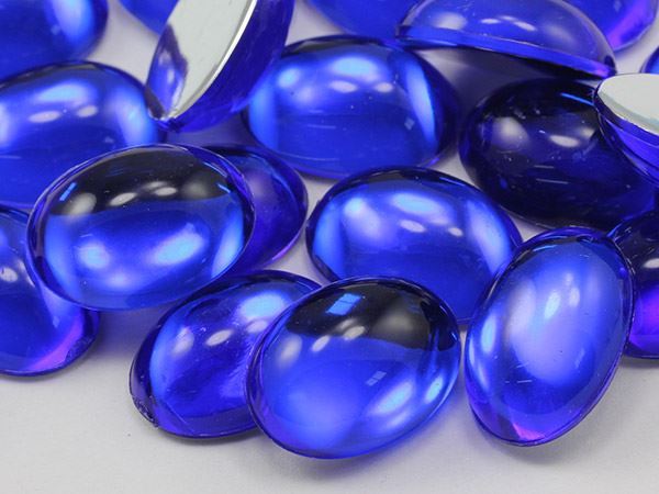 14x10mm Assorted Colors Flat Back Acrylic Oval Cabochons – 120 Pieces