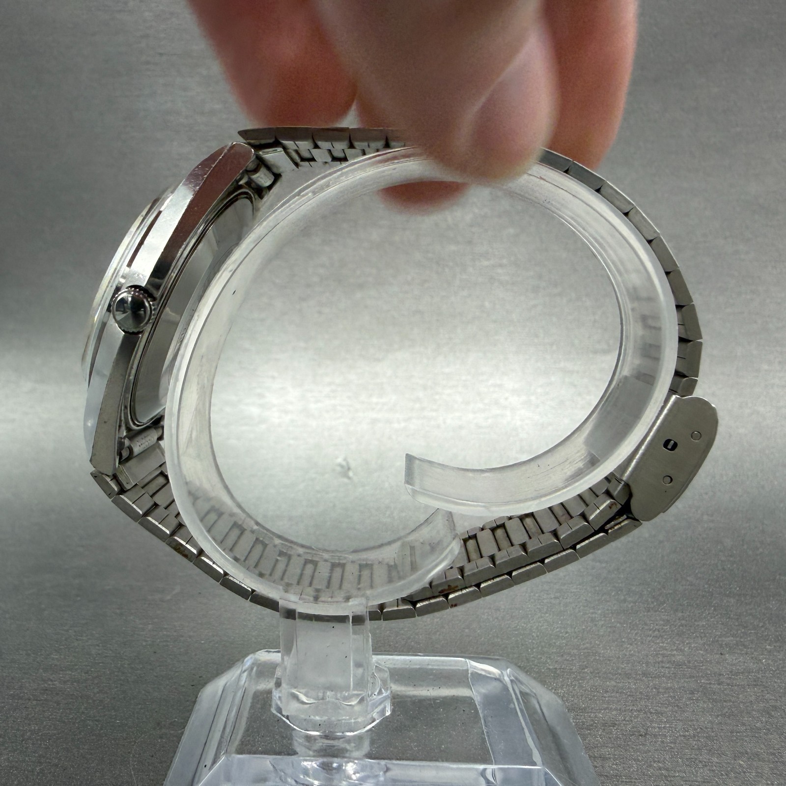 Seiko Lord Matic Watch Men 36mm Silver Dial Silver Tone Daydate READ!!!!!! Runs