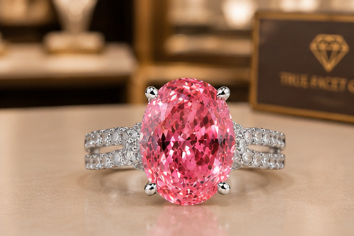 Natural Pink Sapphire & Diamond Wedding Gift Ring 14k White Gold 6 (Import Free)