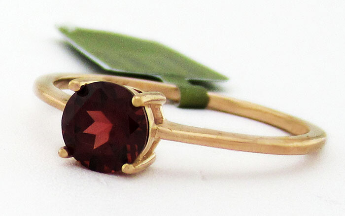 GENUINE 1.08 Cts GARNET SOLITAIRE RING 10K ROSE GOLD – Free Certificate – NWT