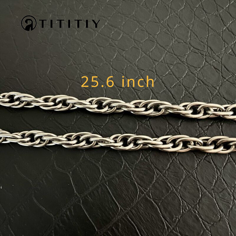 New Pure Titanium Twisted Necklace Wide 7mm Wide Anti Allergic 25.6 Inch Gift