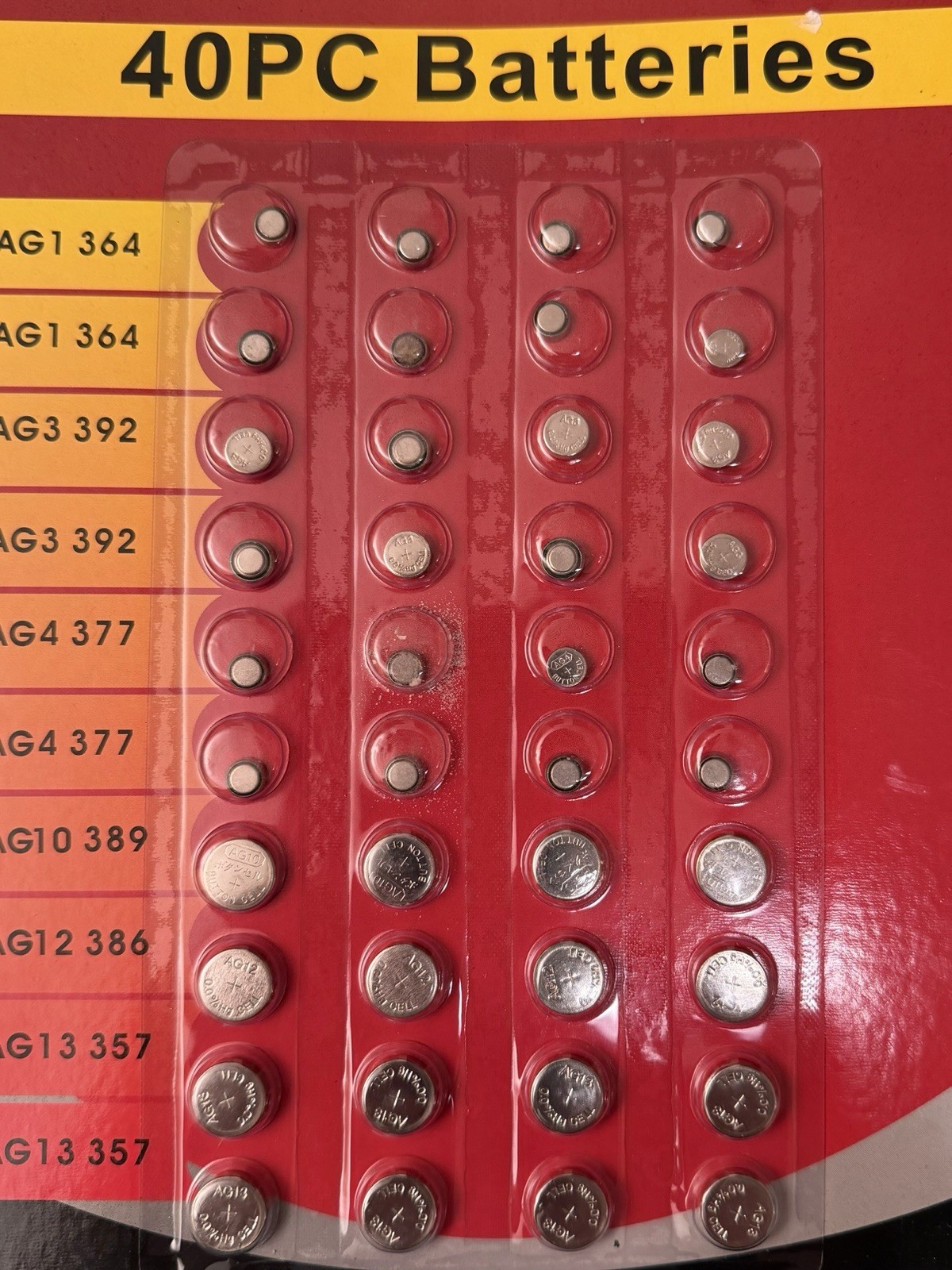 Watch Batteries 2 Packs of 40, total of 80 batteries Perfect For Watch Repair.