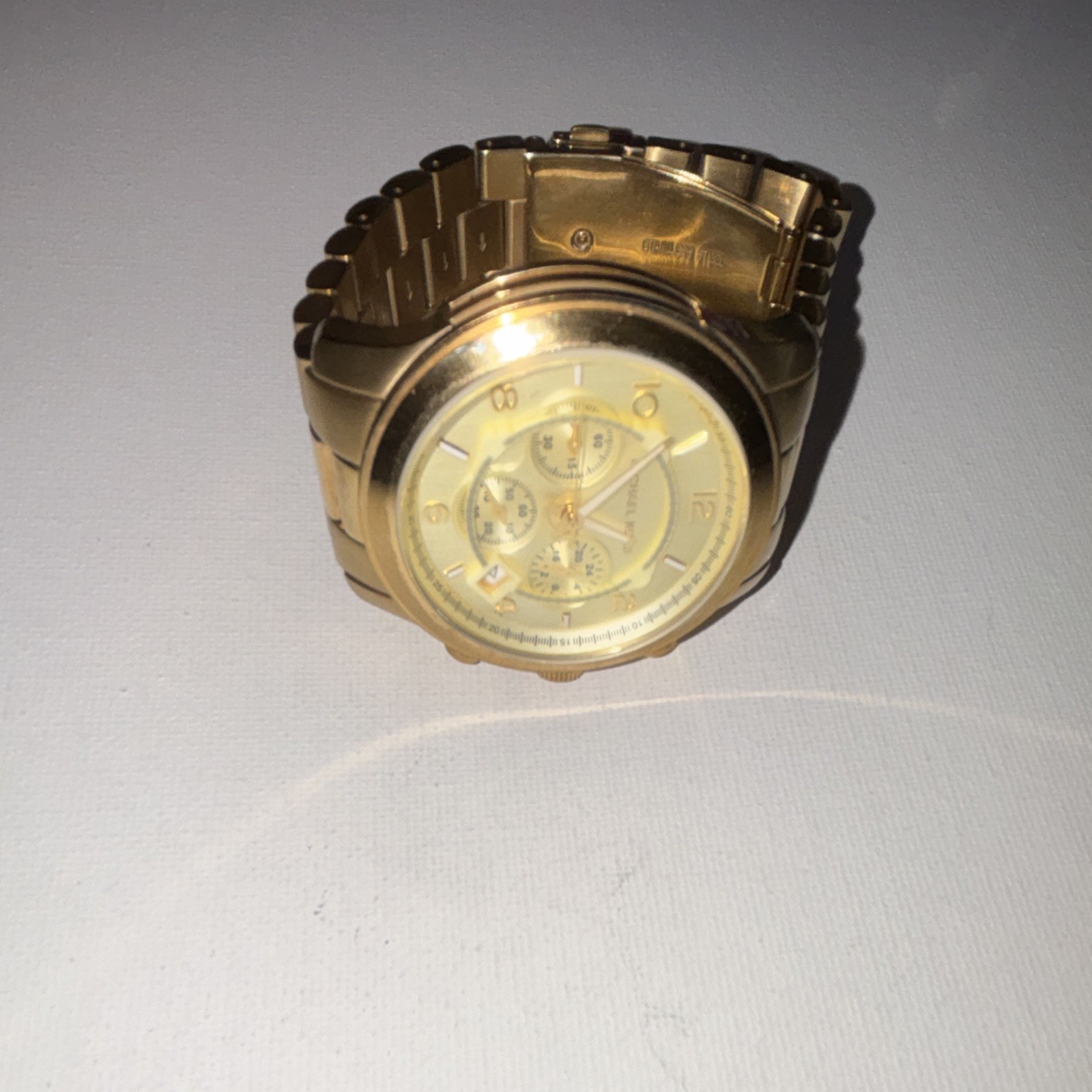 Michael Kors Women’s Quartz Chronograph Date Gold Dial Gold SS Bracelet