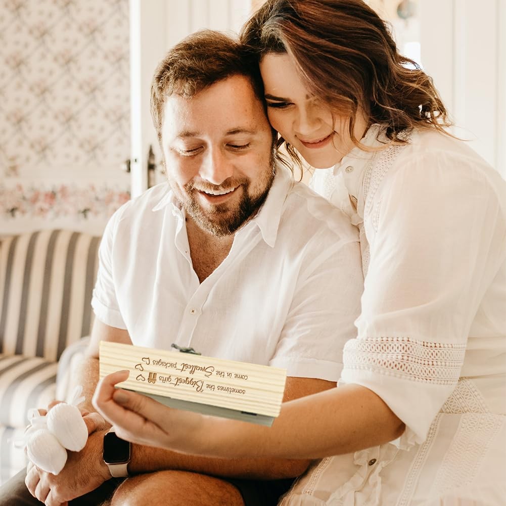 CHGCRAFT Wooden Pregnancy Test Gifts Box Pregnancy Test Keepsake Box Laser En…