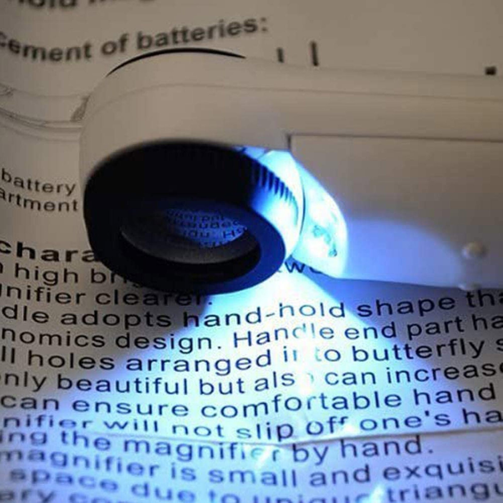 40X Magnifying Magnifier Glass Jeweler Eye Jewelry Loupe Loop With 2 LED Light