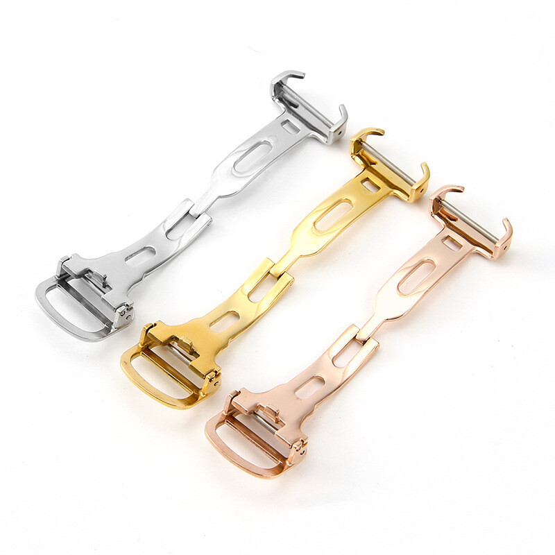 For Cartier stainless steel folding buckle metal butterfly clasp12 14 16 18 20mm