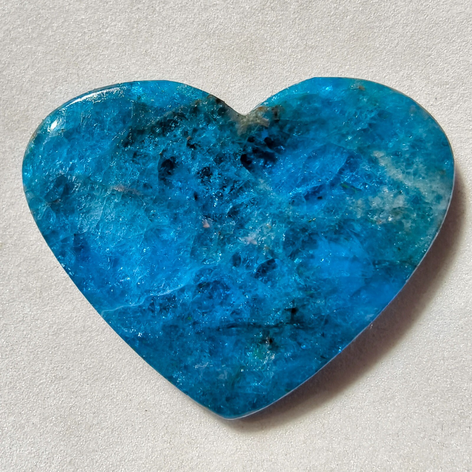79 Cts Natural Blue Apatite Heart Cabochon Gemstone For Jewelry 34 X 43.7 MM 10